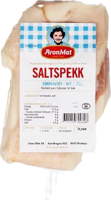 Tørrsaltet spekk i emballasje